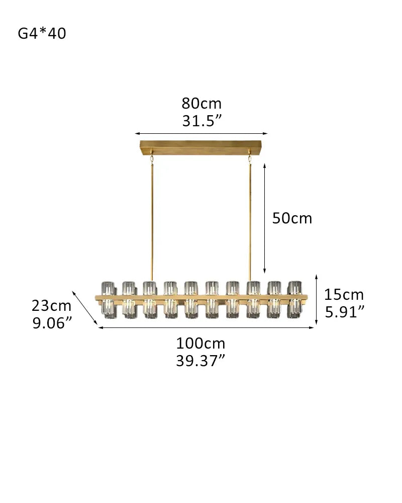 Lacquered Brass/Black Wagon Wheel Arcachon Crystal Rectangular Chandelier 48" 60" 72" 40-light-L100*W23*H15CM L39.37"*W9.06"*H5.91" Brass American chandelier