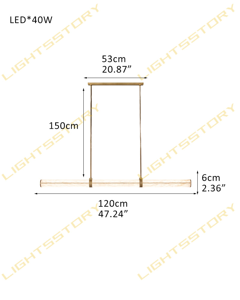 Cora Alabaster Linear Halo Rod Pendant Light - Natural Spanish Alabaster, Lux Gold Trim - Kitchen Islands & Dining Rooms
