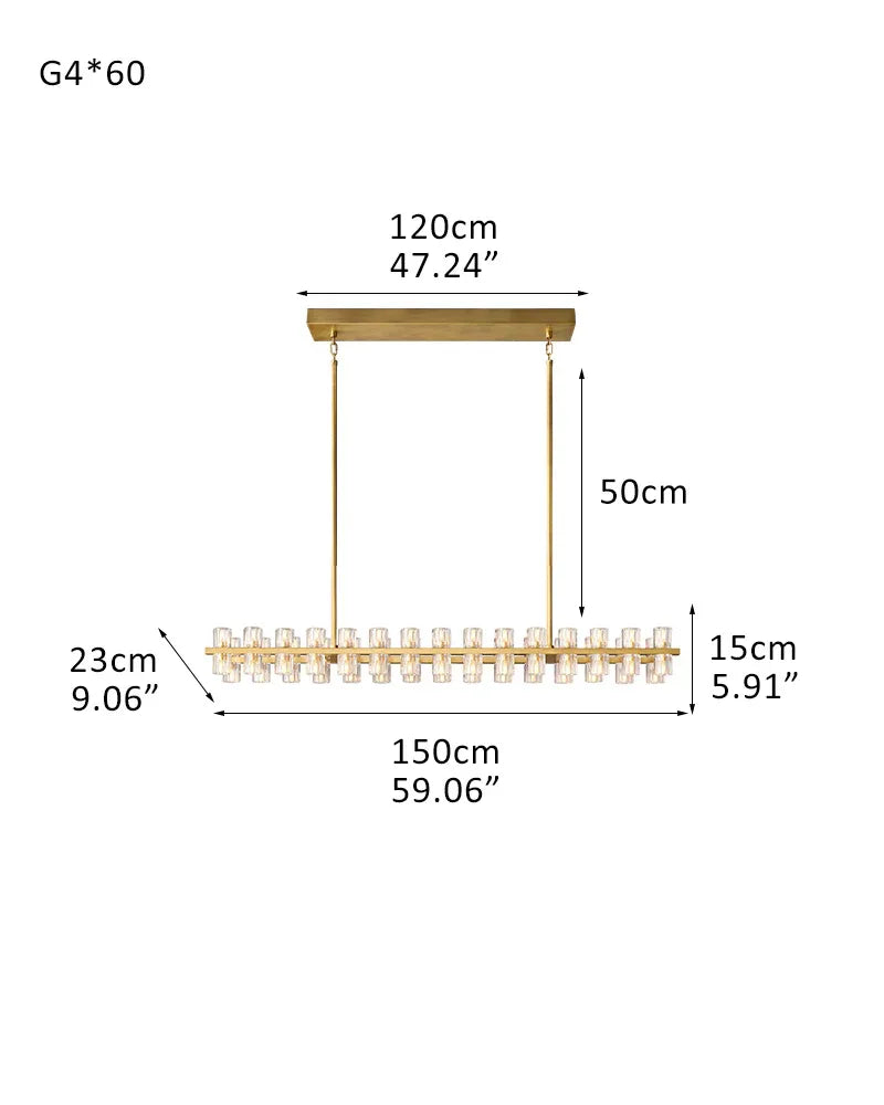 Lacquered Brass/Black Wagon Wheel Arcachon Crystal Rectangular Chandelier 48" 60" 72" 60-light-L150*W23*H15CM L59.06"*W9.06"*H5.91" Brass American chandelier