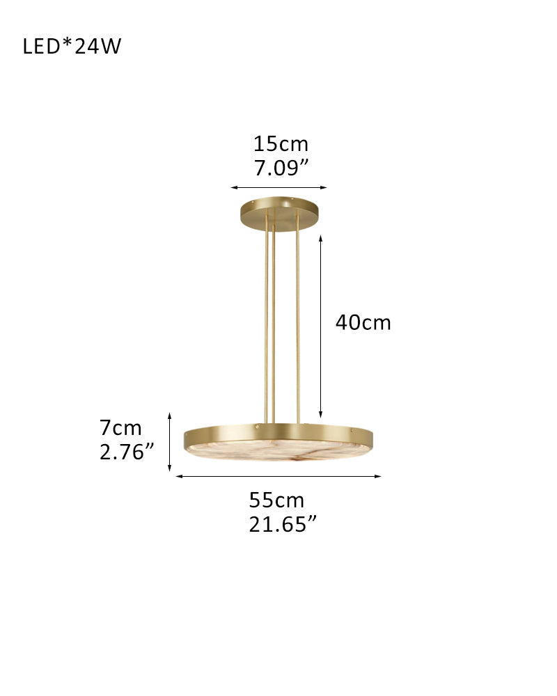 brass pendant light with alabaster shade