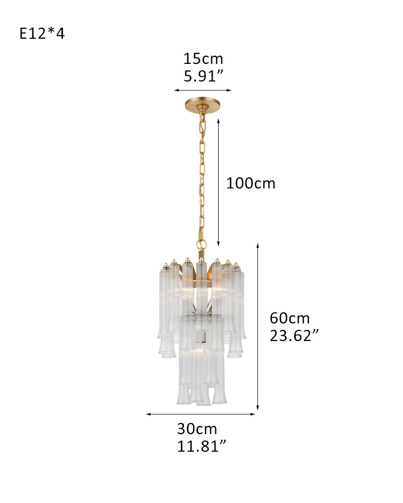 8/12 Light 40" Wide LED Lorelei Round Tiered Glass Chandelier use for Foyer Staircase