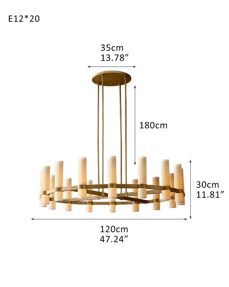 Industrial Rustic Cylinder Milk Glass Round Barn Metal Ceiling Ravelle Chandelier Brass Brass American chandelier