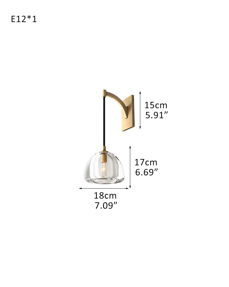 American Retro Hemisphere Crystal Glass Round Chandelier in Unique Brass Finished