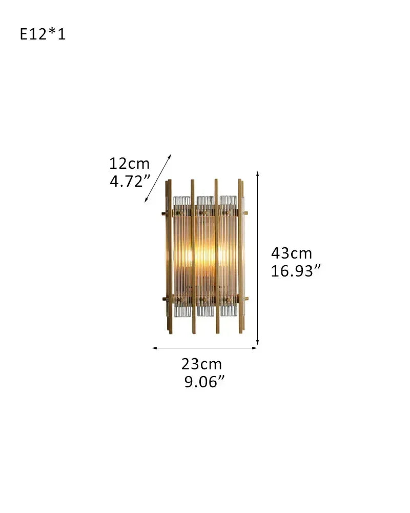 San Marco Strip Glass Shade Round Chandelier Collection in Antiqued Brass/Black Steel 2-light-L23*H43CM L9.06"*H16.93"(Sconces) Brass American chandelier