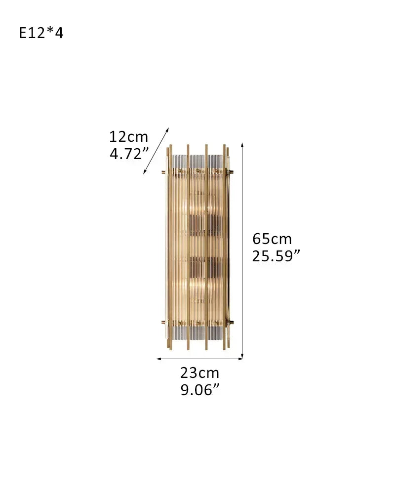 San Marco Strip Glass Shade Round Chandelier Collection in Antiqued Brass/Black Steel 4-light-L23*H65CM L9.06"*H25.59"(Sconces) American chandelier