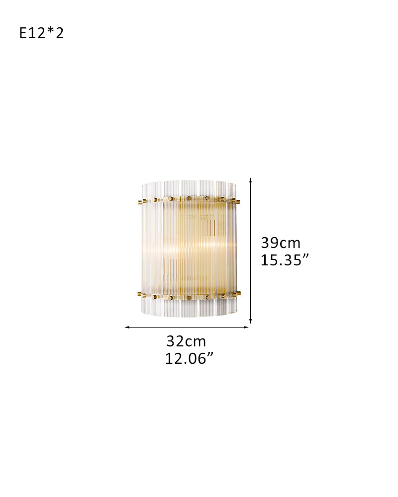 San Marco Rectangular Ribbed Glass Chandelier 40" 60" 72" in Antiqued Brass/Black Steel