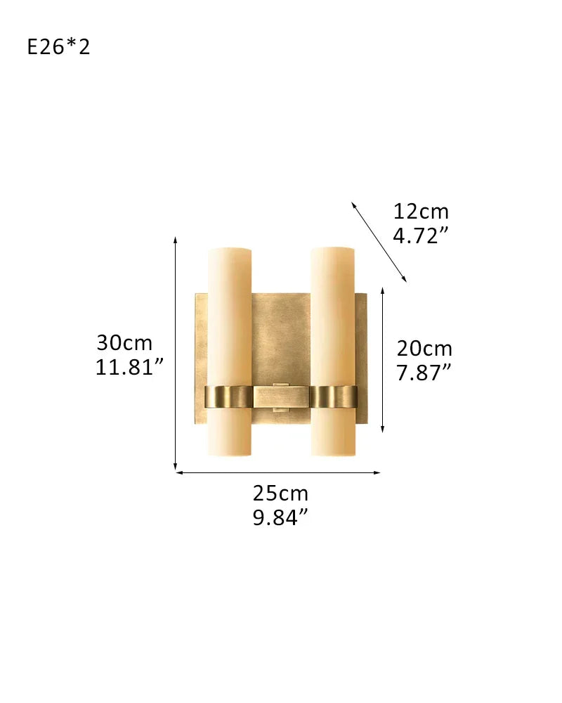 Farmhouse Rustic Milk Glass Linear Ravelle Chandelier Lacquered Brass/Black Metal 2-light-W25*D12*H30CM W9.84"*D4.72*H11.81"-Sconce Brass American chandelier