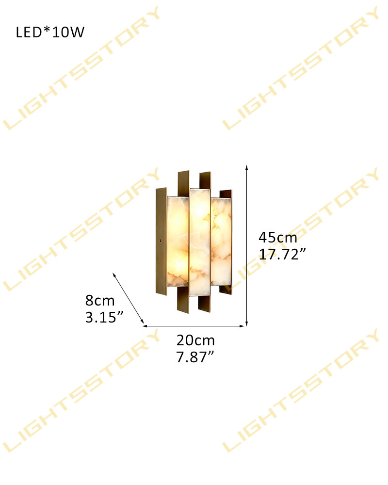 LightsStory Alabaster Rectangle Wall Sconce - Iconic Serene White - LightsStory Chandeliers & Crystal Lighting - USA