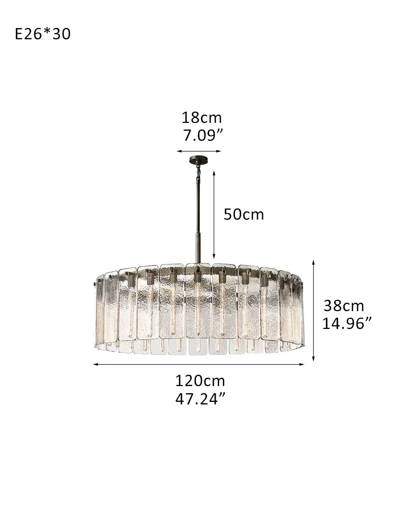 Calamette Clear Glass Round Chandelier Indoor Lighting Wide 36" 48" 60" Lacquered Burnished Brass/Black 30-light-D120*H38CM D47.24"*H14.96" Black + Clear Glass American chandelier