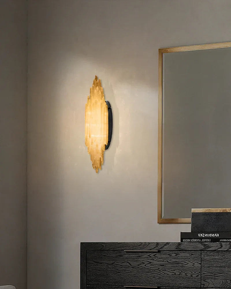 Selenite Wall Light Fixture Crystal Linear Wall Sconce Matt Black with Height 24"48" Flush Mounted Wall Sconce Lamp