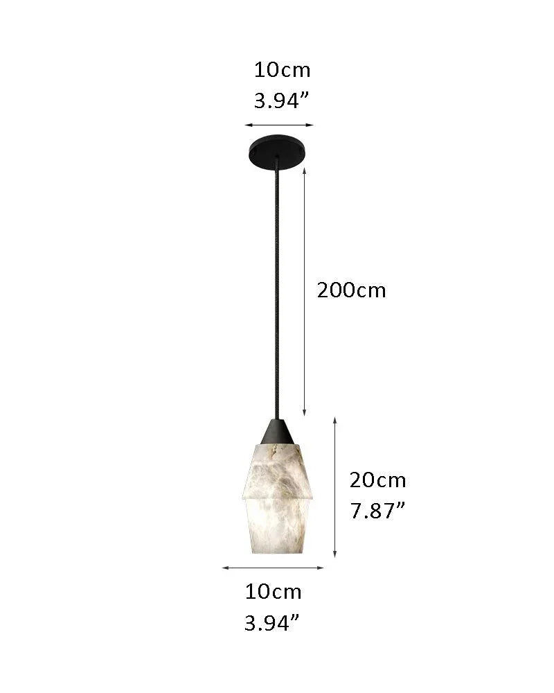 Elegant Natural Alabaster Cluster Pendant Lighting Black for Stairwell C-D10*H20CM D4"*H8" White + Black Modern Pendant lamp