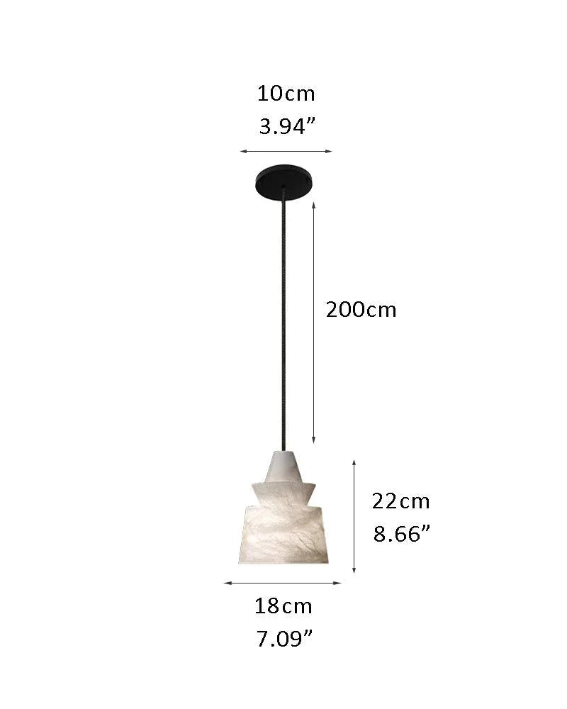 Brianna Alabaster Dining Table Pendant Modern Stacked Conical Pendant Light C-D18*H22CM D7.09*H8.66" White + Black Modern Pendant lamp