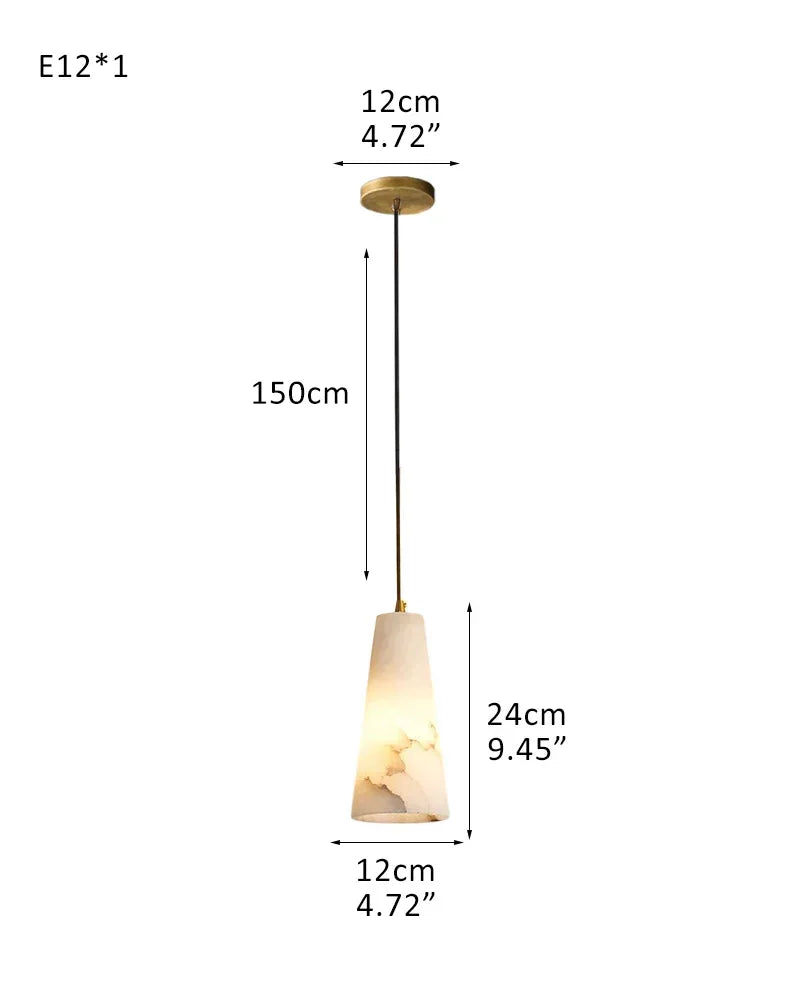 Modern White Alabaster Dome Pendant Light Fixtures in Cluster Decor for foyer entrance 1-light-L12*H24CM L6.3"*H9.45" White + Brass Modern Pendant lamp