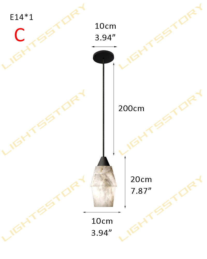 LightsStory Ethereal Marble Round Pendant Light - Artisanal Black