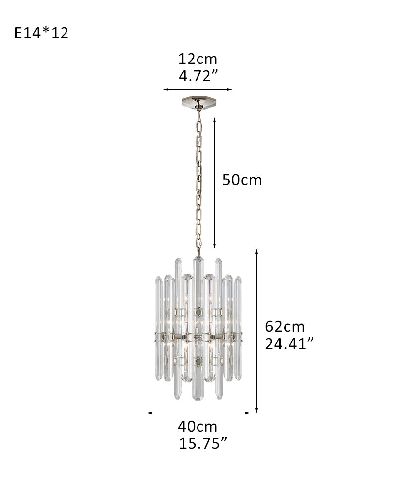 American light luxury Copper Candle Crystal Round Bonnington Chandelier 25“34”40" | 12/15/18-light