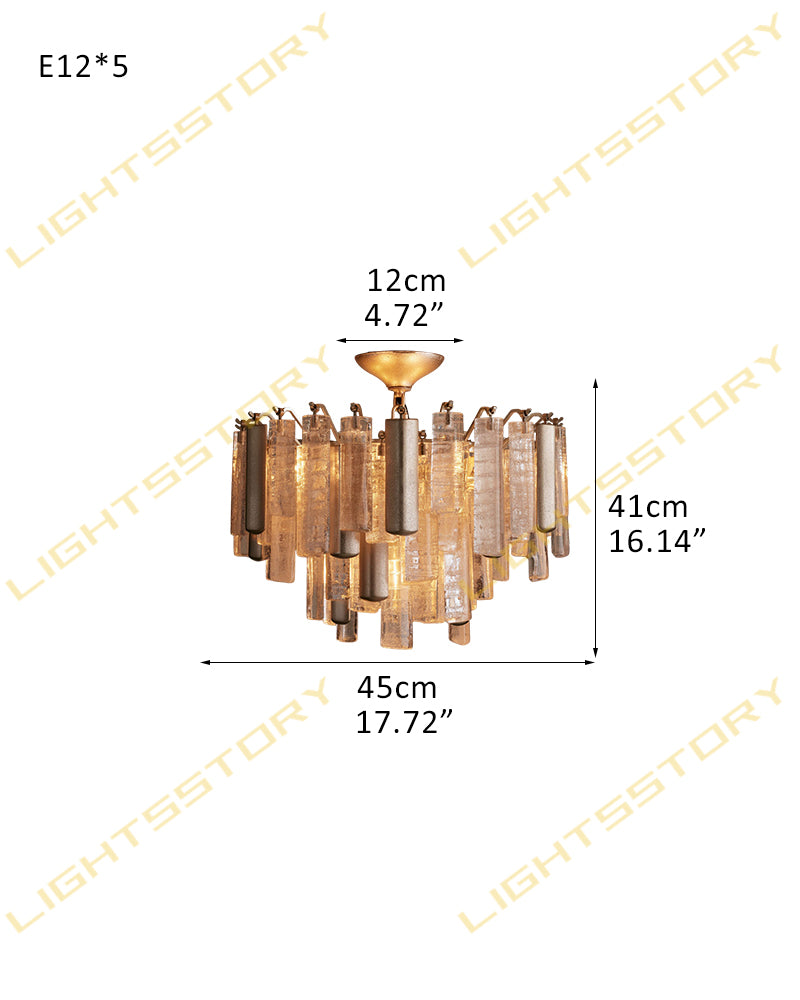 Flush mount ceiling light dimension diagram: 45cm width, 41cm height, 12cm depth