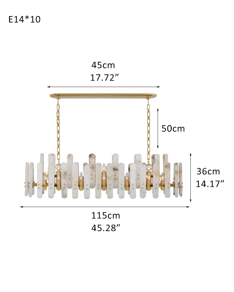 10 lights chandelier | alabaster shade