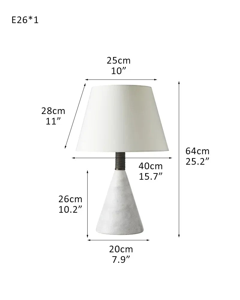 Modern Living Room Lota Small Table Lamp Height 16" with Linene Frabic Lampshade C-L40*H60CM L15.8"*H23.7" White + Brass Vintage table lamp