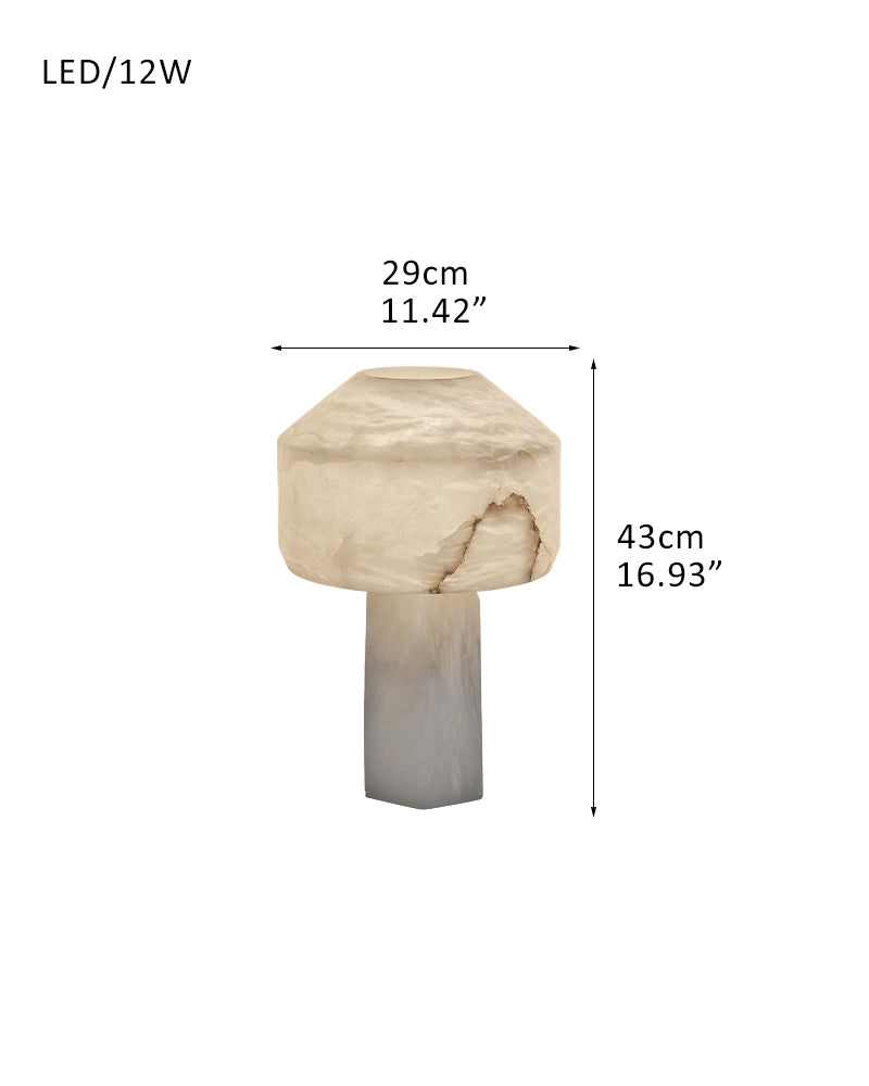 3 Ways Switch Dimmable Conial Alabaster Table Lamp 12in for bedroom