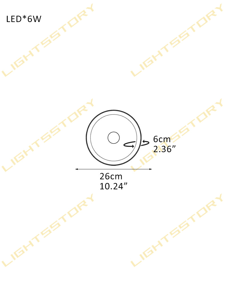 Lausanne Series Alabaster Wall Sconces | Nature Texture Round Sconces for Bathroom Bedroom 1 light-D26*H6CM D10.24"*H2.36" Flush Mounted Wall Sconce Lamp