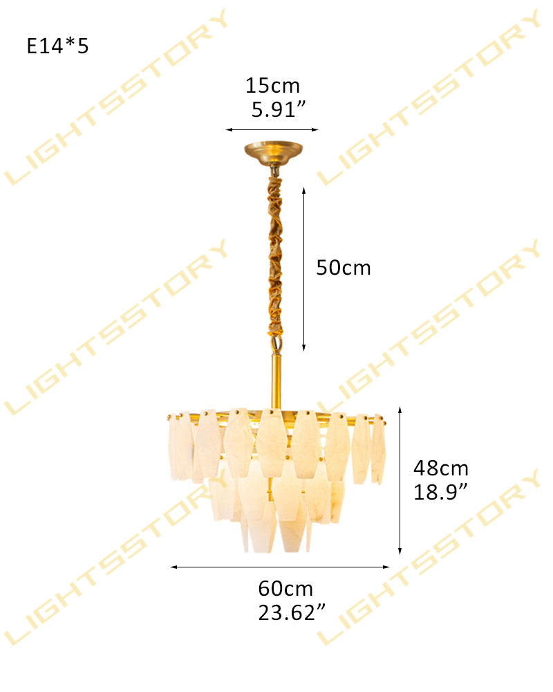 Tiered Circular Alabaster Petal Round Chandelier - 3 Tiers