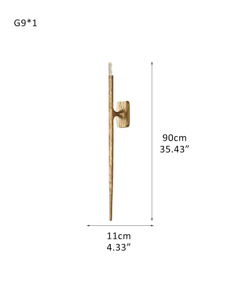 LightsStory Series Geometric Wall Light | Linear Hand-hammered raw metal, Brushed copper or matte black finish for Hallways and Modern Living Spaces W-L11*H90CM L4.33“*H35.43" Brass American Vintage chandelier lamp