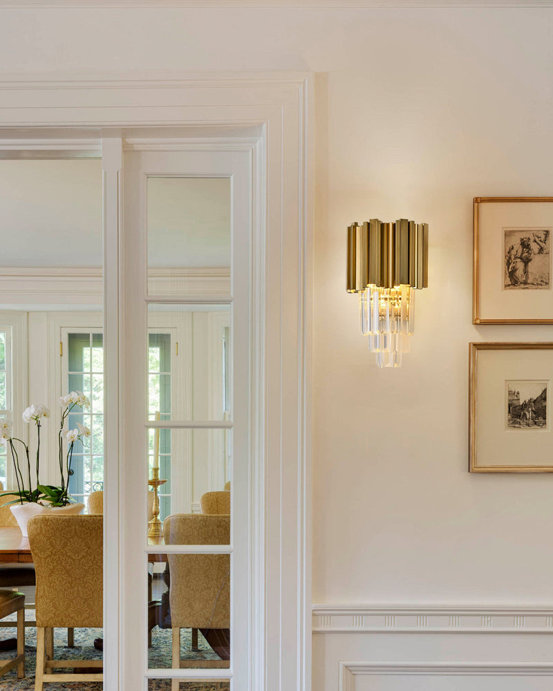 Gold Plated Crystal Wall Sconce
