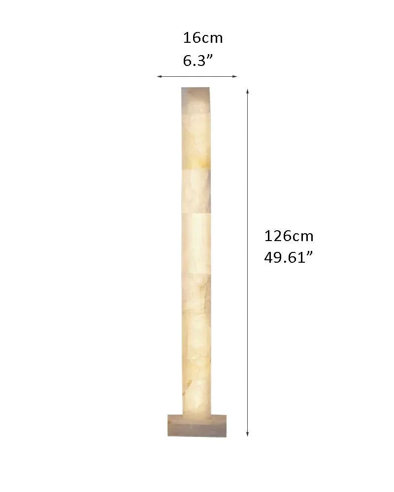 LED Alabaster Square Column Tall Standing Floor Lamp decor for living room, hall D20*H126CM D7.87*H49.61" White American standing floor lamp