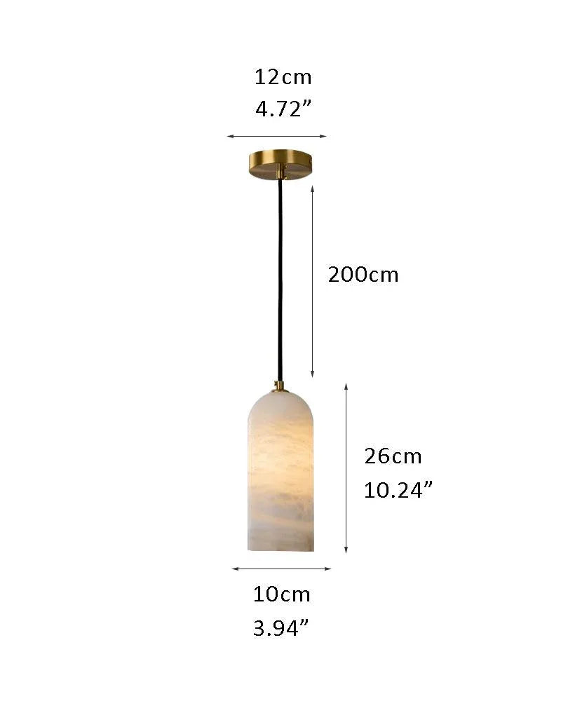 Modern Small Moonshade Glow Natural Marble Pendant Lamp 1-bulb D10*H26CM D3.94*H10.24" White + Brass Modern Pendant lamp