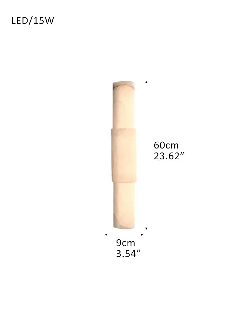 Minimalist Half Cylinder White Alabaster Wall Washer Sconces for living room D9*H60CM D3.54"*H23.62" White Modern Art Design Wall Lamp
