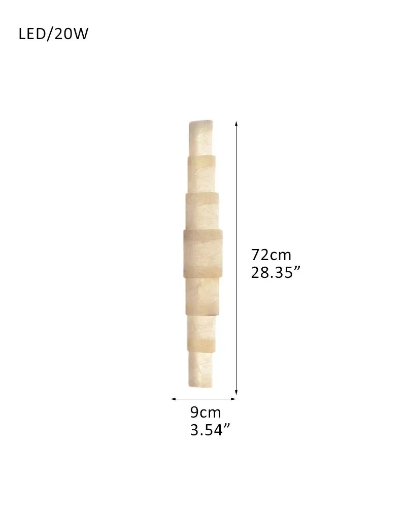 Minimalist Half Cylinder White Alabaster Wall Washer Sconces for living room D9*H72CM D3.54"*H28.35" White Modern Art Design Wall Lamp