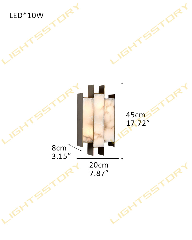 LightsStory Alabaster Rectangle Wall Sconce - Iconic Serene White