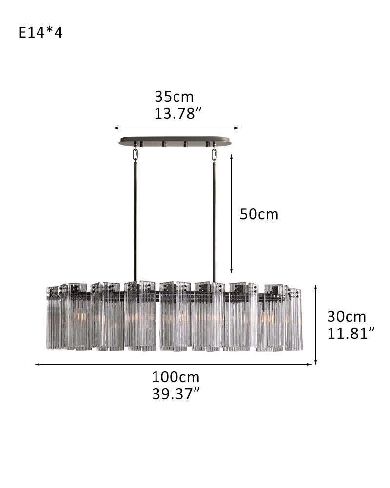 linear globe chandelier