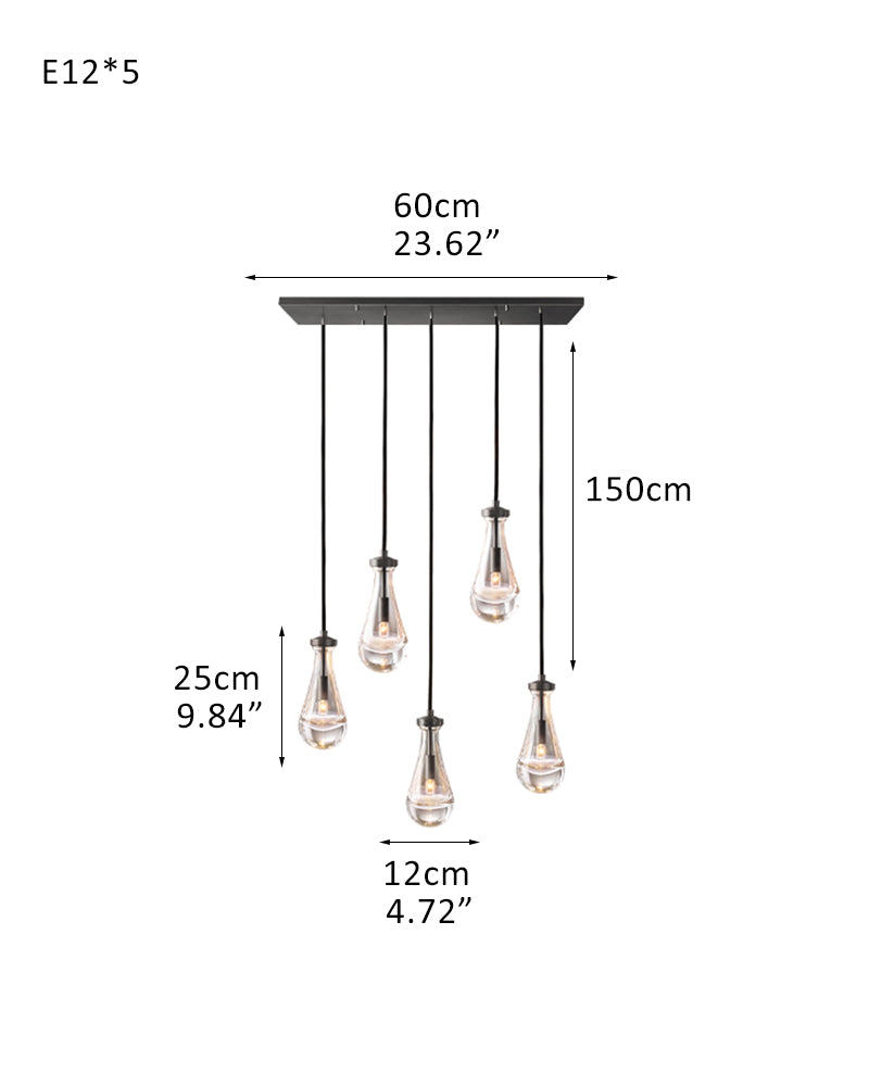 Aveline Teardrop Cluster Chandelier - Precision-Cut K9 Crystal - Luxury Home Interior Lighting