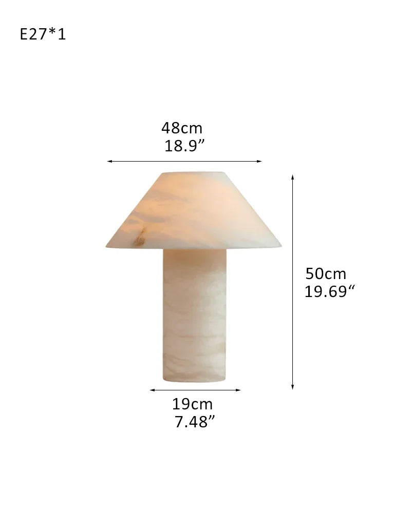 Stylish Petra Luxe Delicate Stylish Mushroom Fitz Alabaster Table Lamp for home collection D48*H50CM D19"*H20" White Modern Table lamp