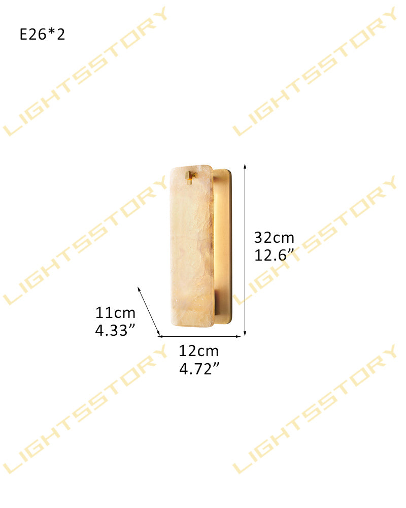 Alabaster Winchester Rectangle Chandelier - Geometric Natural Stone - White - 2 to 36 Lights - Small, Medium, and Large