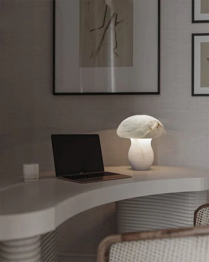 Modern Cosy White Marble Mushroom Shaped table lamp for bedroom E27 Mushroom Marble Table Lamp
