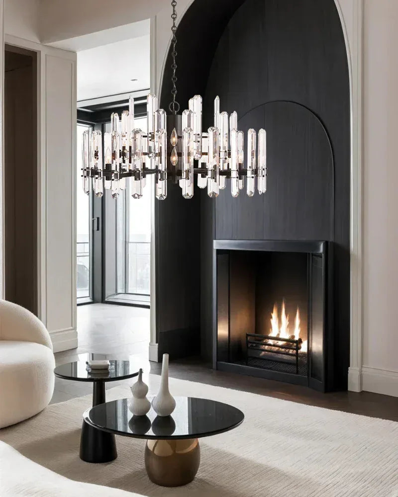 American light luxury Copper Candle Crystal Round Bonnington Chandelier 25“34”40" | 12/15/18-light American chandelier