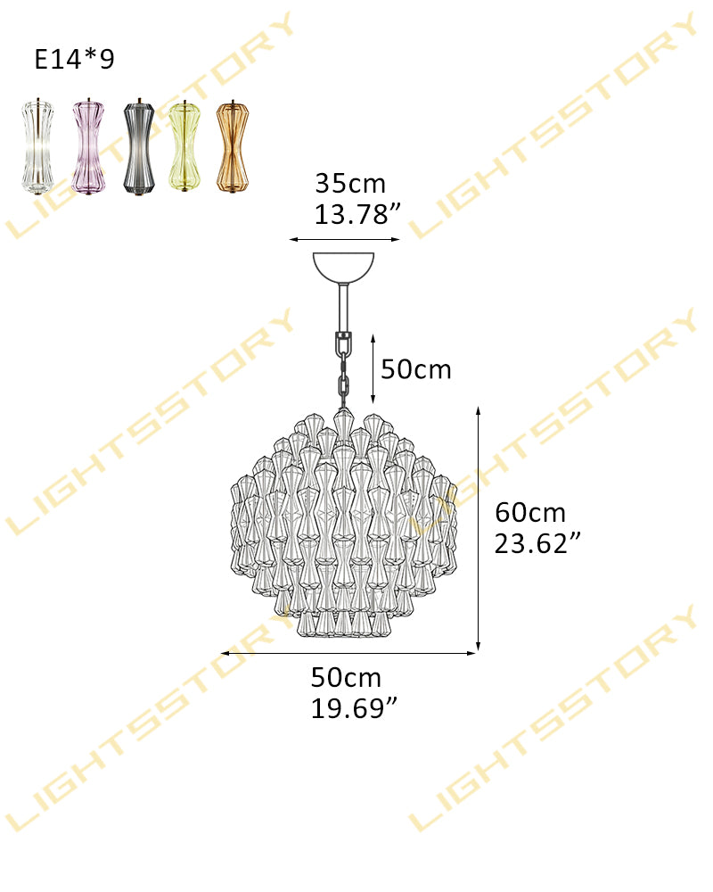 Hand Blown Glass Waterfall Chandelier - Tiered Statement Lighting