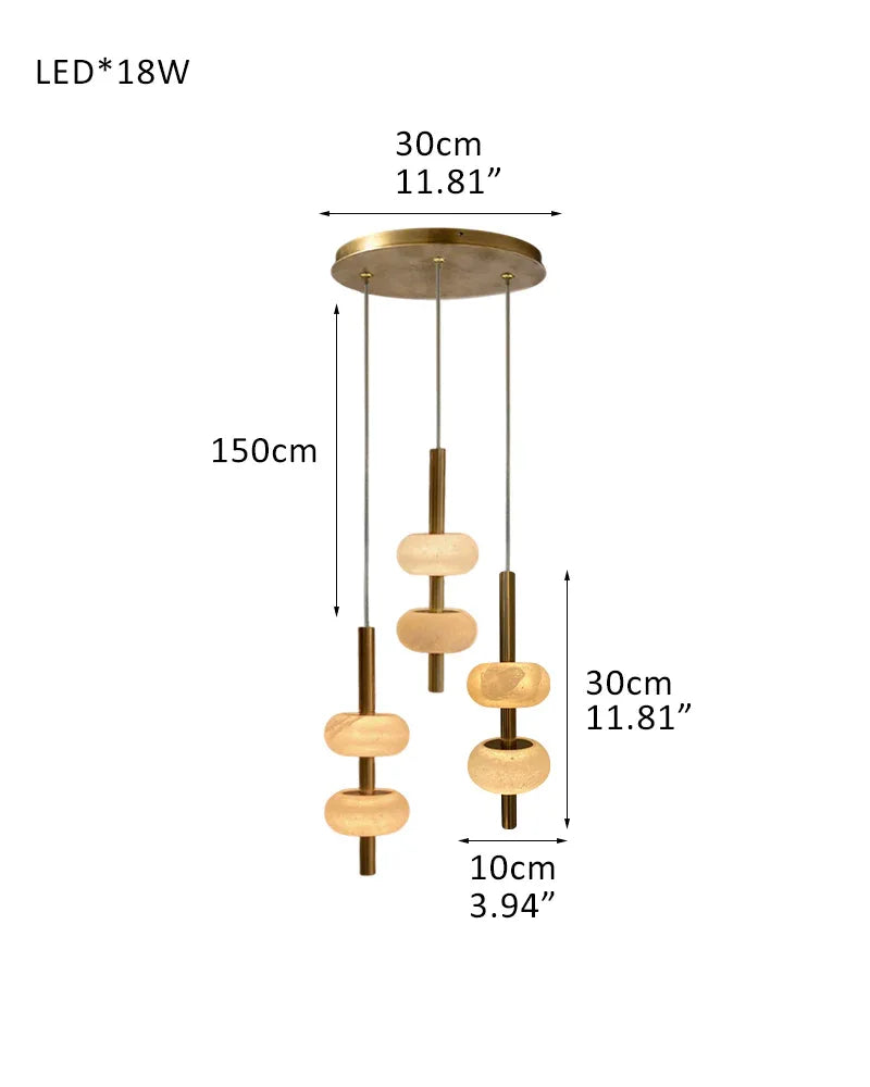 Villa 5 Light New Age Brass Cluster Pendant Light with 4in White Spanish Alabaster Shades 3-Light-L10*H30CM L3.9"*H11.8" White + Brass Modern Pendant lamp