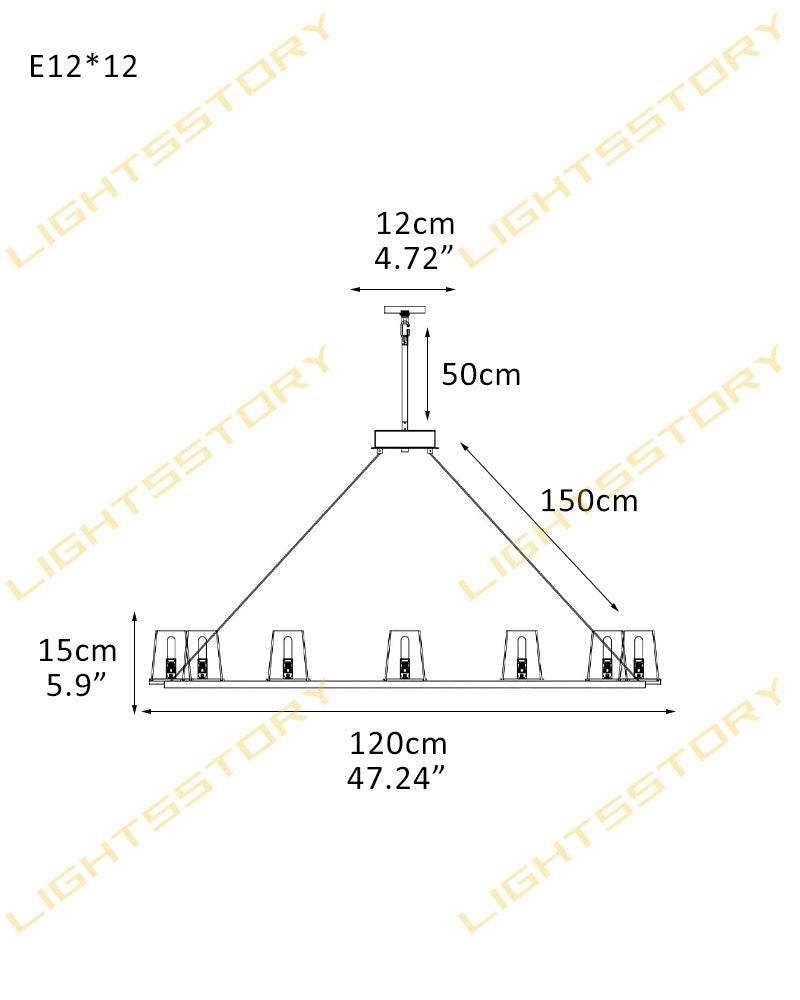 Pauillac Frabic Shade Round Chandelier 36" 48" 60" Lacquered Burnished Brass/Black 12-light-D120*H15CM D47.24"*H5.9"-Round American chandelier