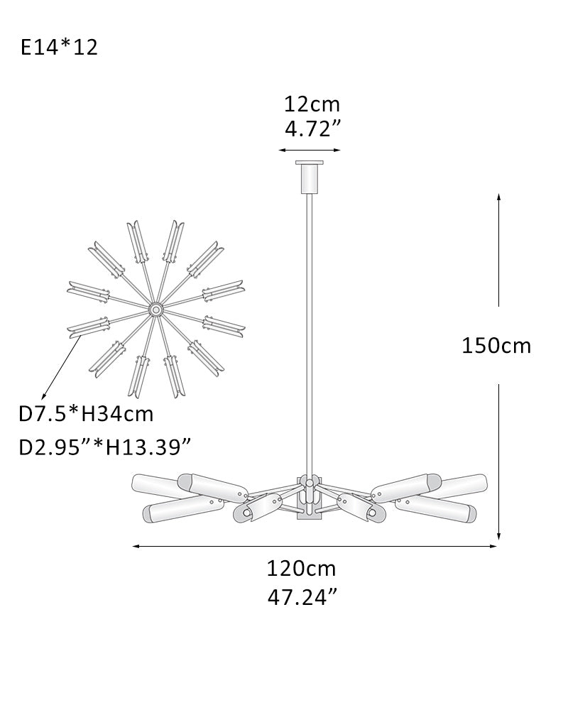 High Line Dark Brass/Black Platiere Circular Chandelier with Opal White Glass