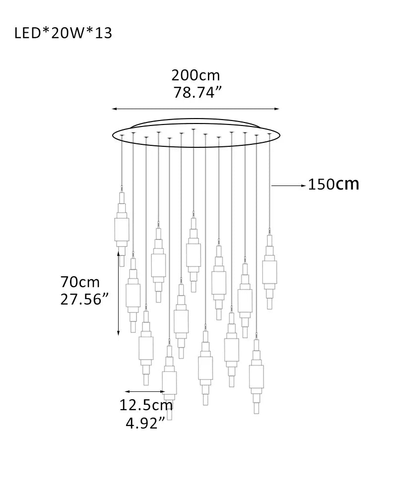 White Alabaster Cluster Pendant Lamp 28"H for home decor lighting fixture 13-Light-D12.5*H70CM D4.92"*H27.56"-R White + Brass Vintage Simple Pendant Lamp