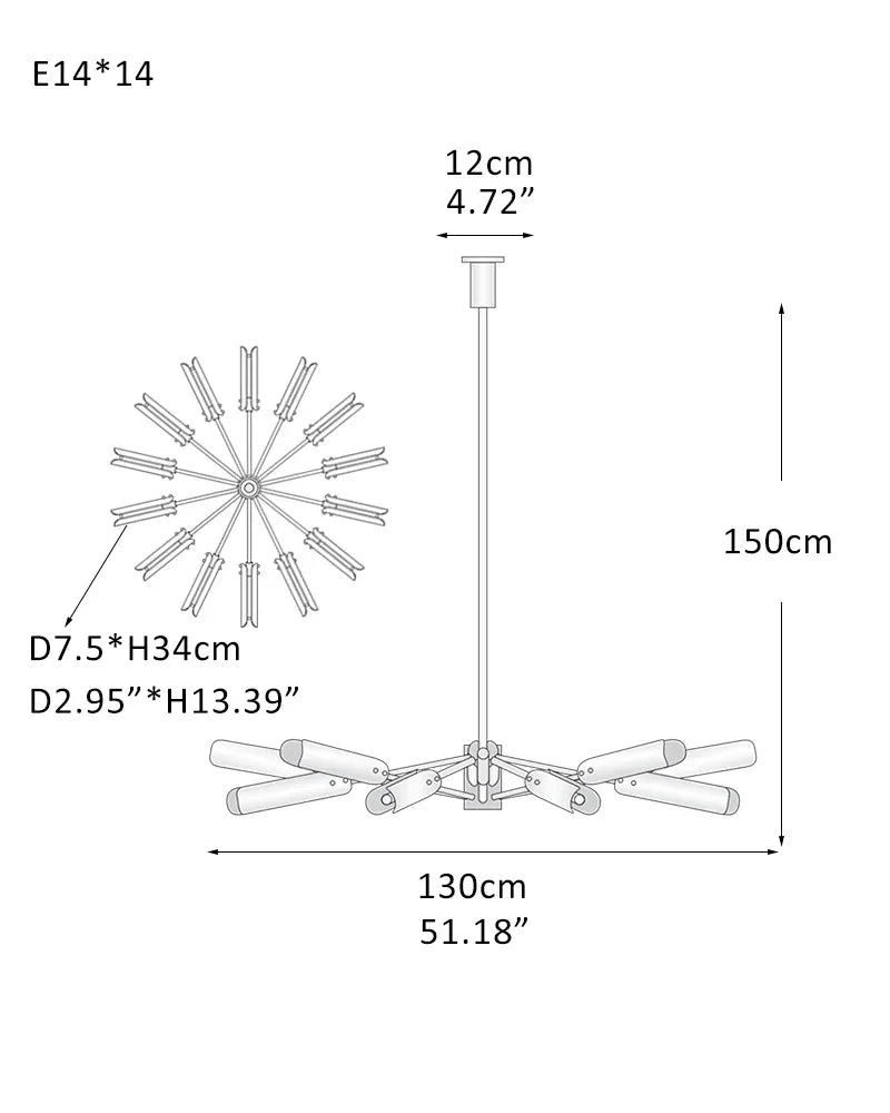 High Line Dark Brass/Black Platiere Circular Chandelier with Opal White Glass 14-light-L130*W130*H150CM L51.2"*W51.2"*H59" American chandelier