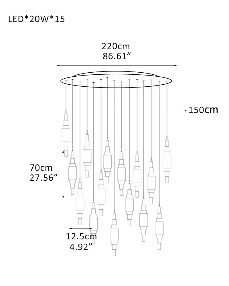 White Alabaster Cluster Pendant Lamp 28"H for home decor lighting fixture 15-Light-D12.5*H70CM D4.92"*H27.56"-R White + Brass Vintage Simple Pendant Lamp