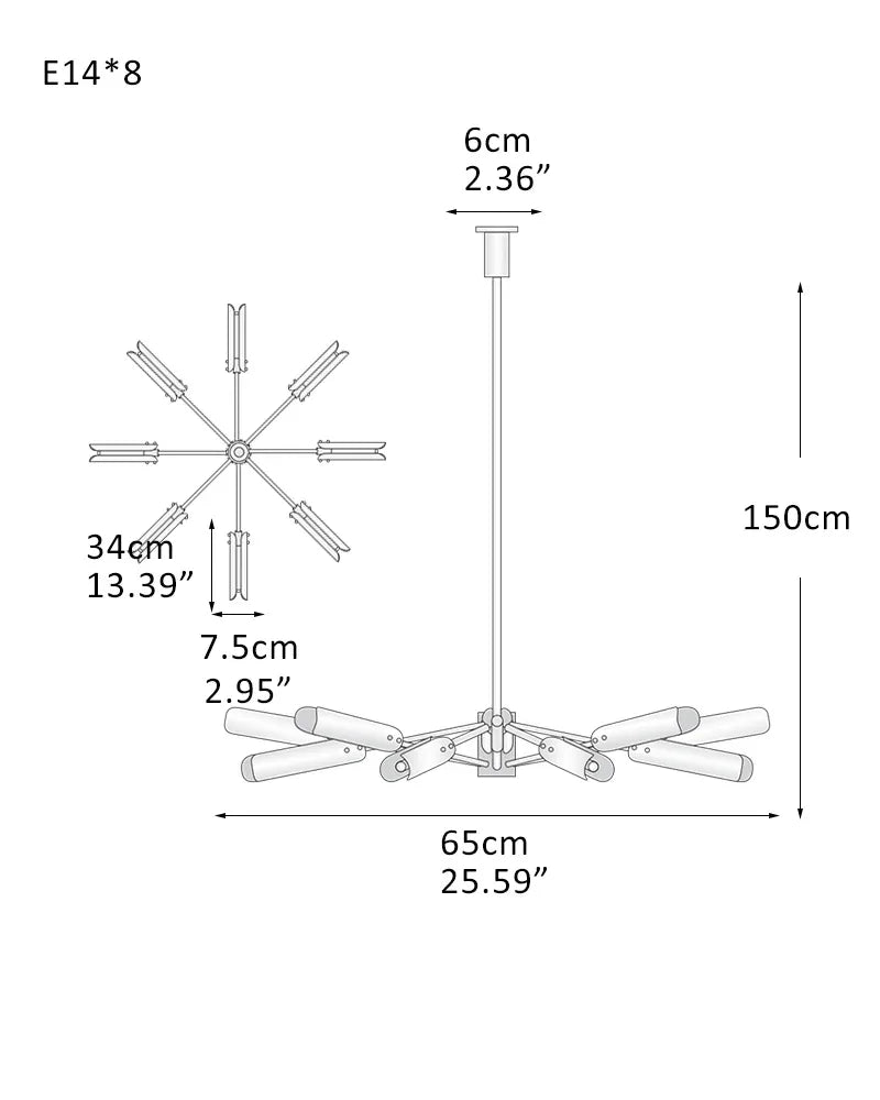 High Line Dark Brass/Black Platiere Circular Chandelier with Opal White Glass 8-light-L65*W65*H150CM L59"*W59"*H59" American chandelier