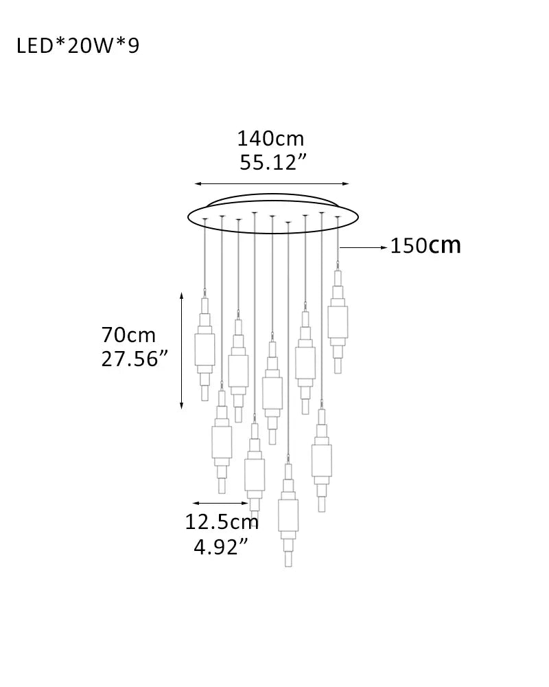 White Alabaster Cluster Pendant Lamp 28"H for home decor lighting fixture 9-Light-D12.5*H70CM D4.92"*H27.56"-R White + Brass Vintage Simple Pendant Lamp