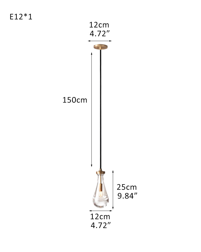 Aged Brass Floating Raindrop Hand Blown Crystal Linear Cluster Chandelier Wide 54"