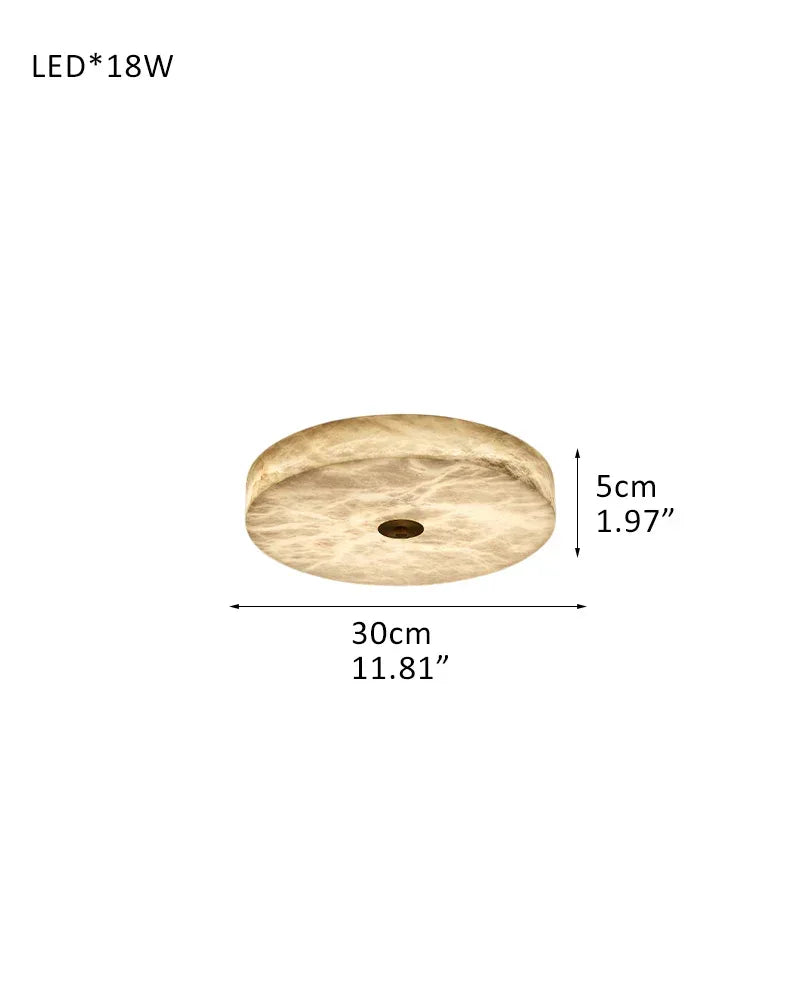 Modern Square Marble Shade Copper LED Flush Mount Ceiling Light For Living Room R-L30*H5CM L11.81"*H1.97" White + Brass Modern Ceiling lamp