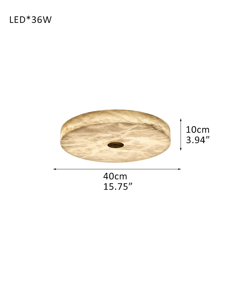 Modern Square Marble Shade Copper LED Flush Mount Ceiling Light For Living Room R-L40*H10CM L15.75"*H3.94" White + Brass Modern Ceiling lamp